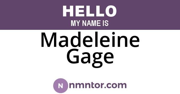 Madeleine Gage