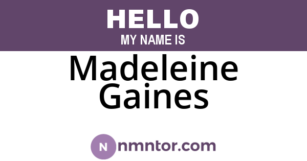 Madeleine Gaines