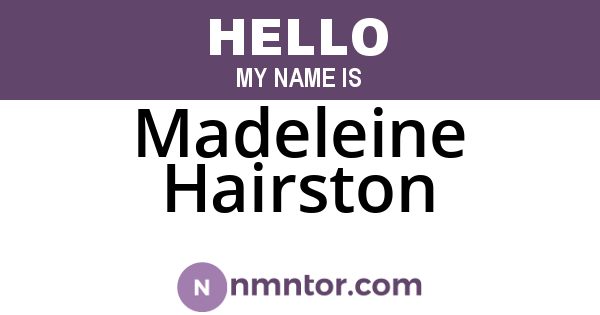 Madeleine Hairston