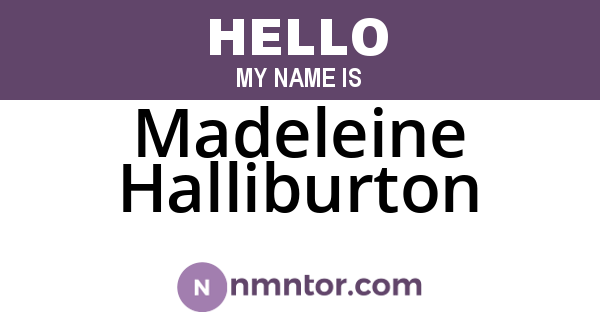Madeleine Halliburton