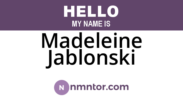 Madeleine Jablonski