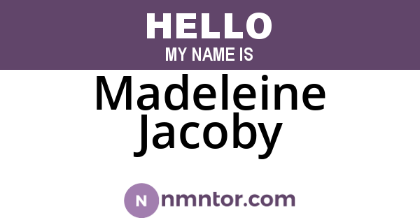 Madeleine Jacoby
