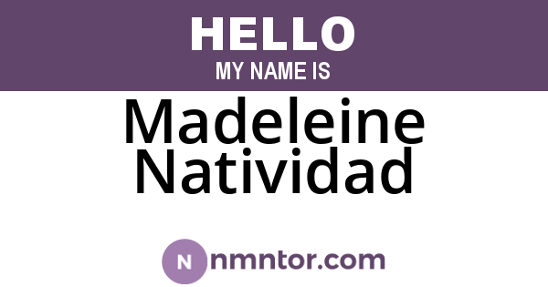 Madeleine Natividad