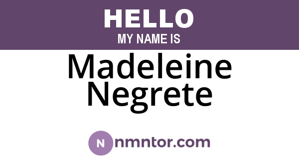 Madeleine Negrete