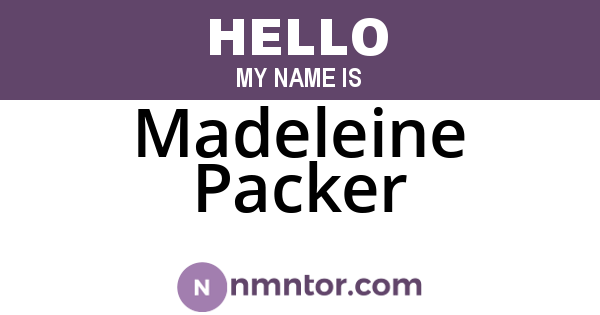 Madeleine Packer