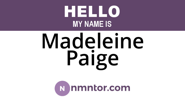 Madeleine Paige