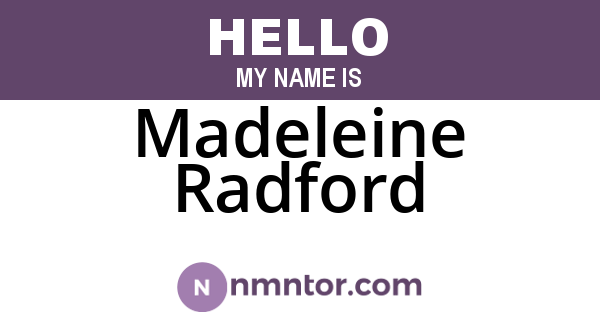 Madeleine Radford