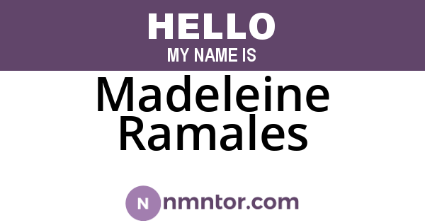 Madeleine Ramales
