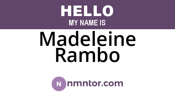 Madeleine Rambo