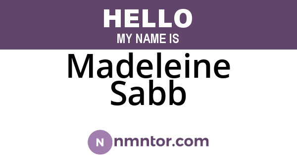 Madeleine Sabb