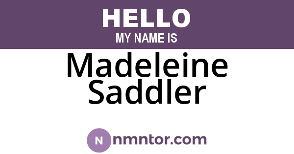 Madeleine Saddler