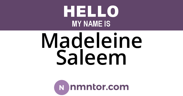 Madeleine Saleem