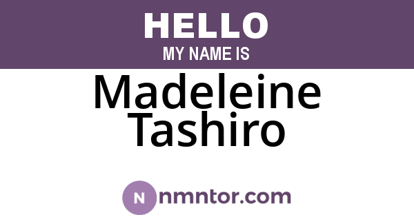 Madeleine Tashiro