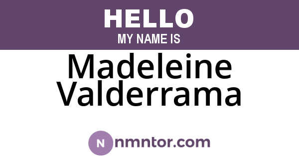 Madeleine Valderrama
