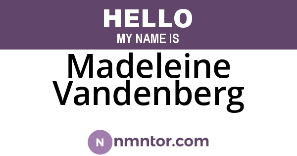 Madeleine Vandenberg
