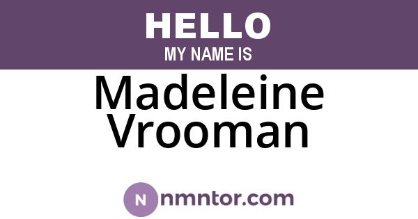 Madeleine Vrooman