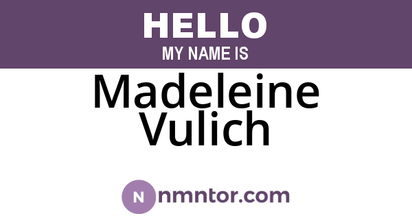 Madeleine Vulich