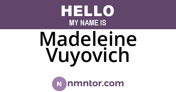 Madeleine Vuyovich