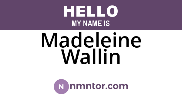 Madeleine Wallin
