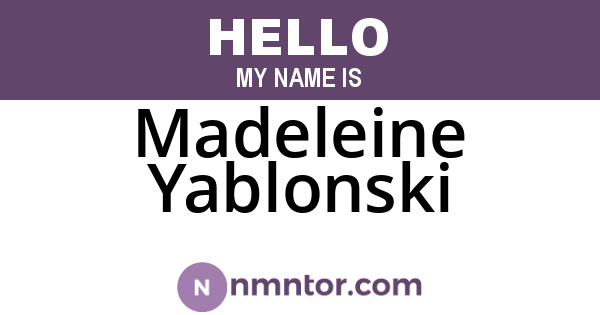 Madeleine Yablonski