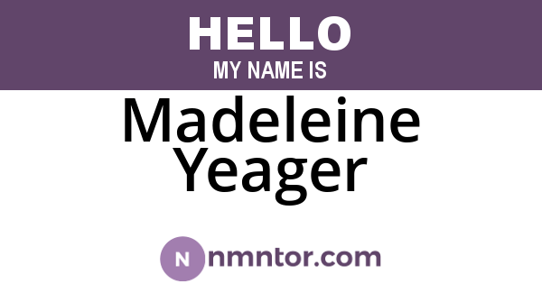 Madeleine Yeager
