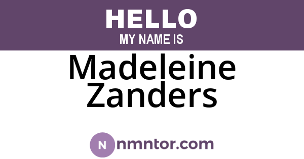 Madeleine Zanders