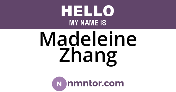 Madeleine Zhang
