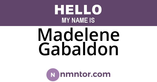 Madelene Gabaldon