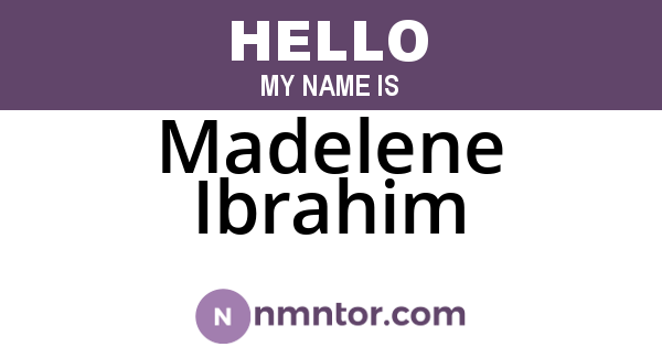 Madelene Ibrahim