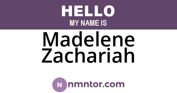 Madelene Zachariah