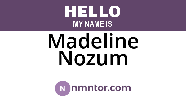 Madeline Nozum