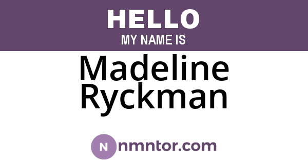 Madeline Ryckman