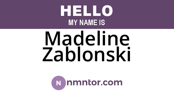 Madeline Zablonski