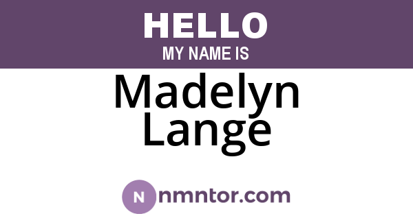 Madelyn Lange