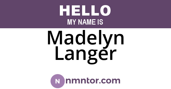Madelyn Langer
