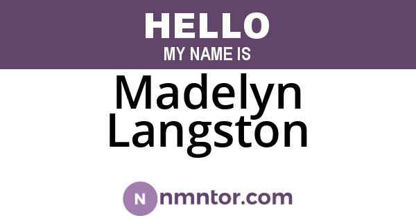 Madelyn Langston
