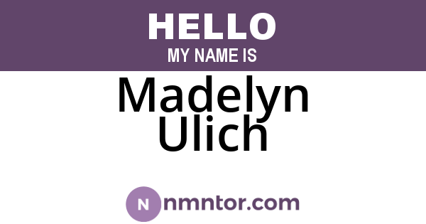 Madelyn Ulich