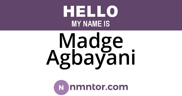 Madge Agbayani