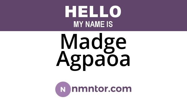 Madge Agpaoa