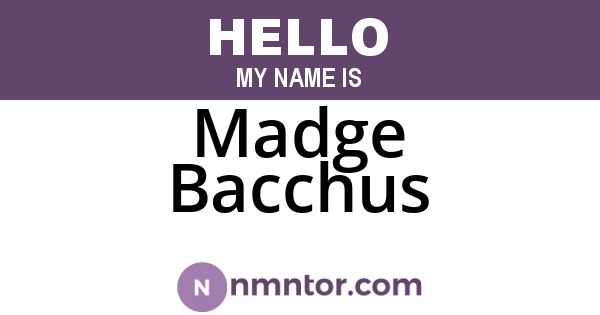 Madge Bacchus