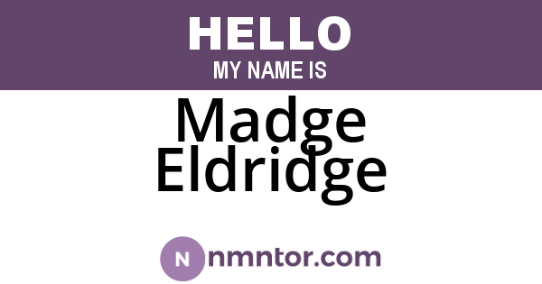 Madge Eldridge
