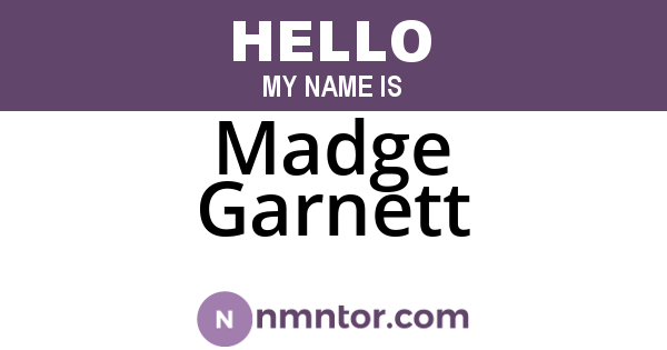 Madge Garnett
