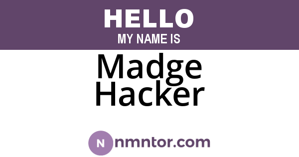 Madge Hacker