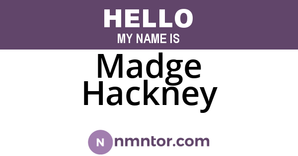 Madge Hackney