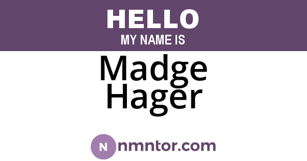 Madge Hager