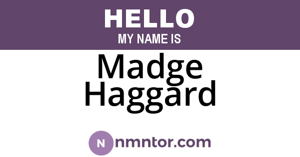 Madge Haggard