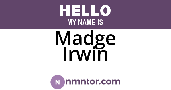 Madge Irwin