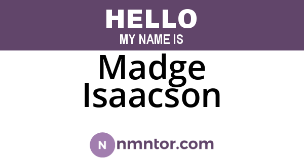 Madge Isaacson