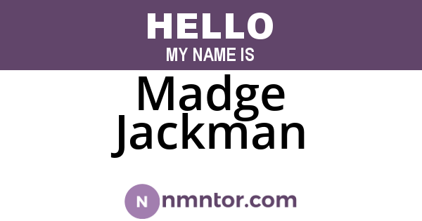 Madge Jackman
