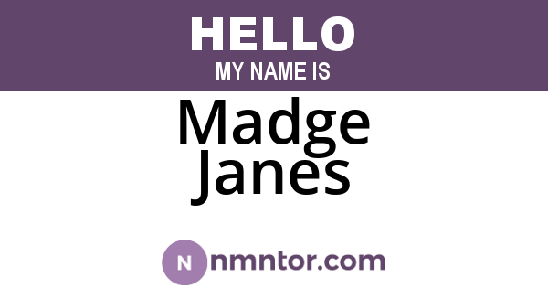 Madge Janes